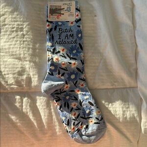 Blue Casual Socks with Whimsical Dog Design